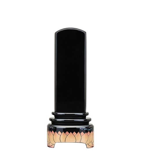 漆芸蒔絵位牌 輪島塗 蓮花蒔絵