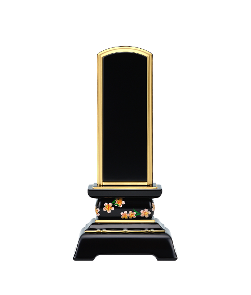 漆芸蒔絵位牌 優 低台 黒塗り