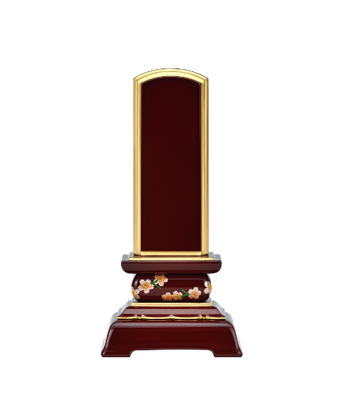 漆芸蒔絵位牌 優 低台 溜塗り