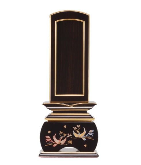 新世紀位牌 優雅回出蒔絵 鳳凰おしどり 黒檀