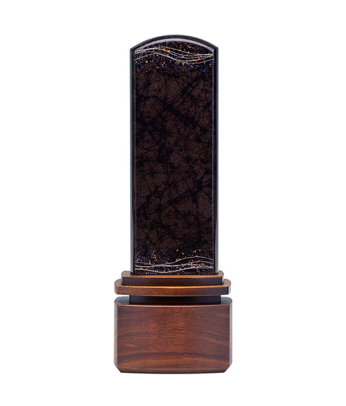 みかげ塗り位牌 流星 ブラック