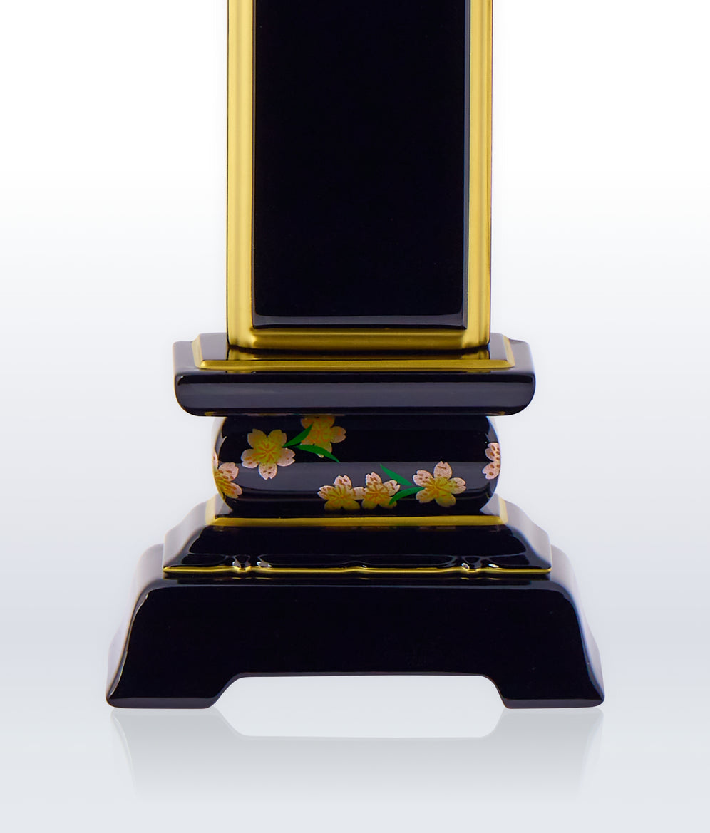 漆芸蒔絵位牌 優 低台 黒塗り | お位牌専門オンラインストア「お位牌