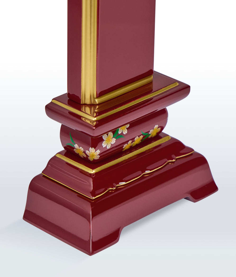 漆芸蒔絵位牌 優 低台 溜塗り